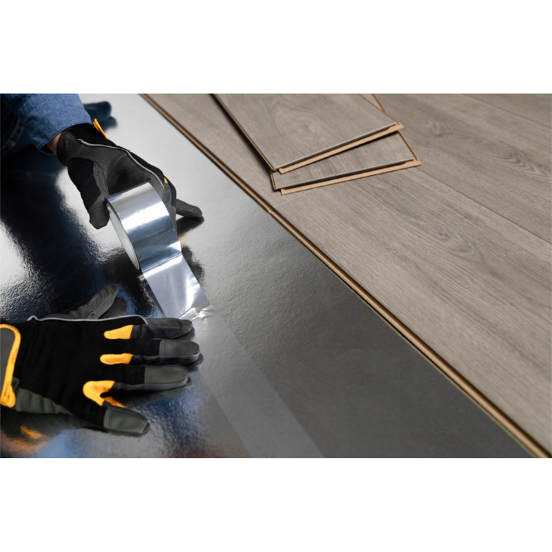 1.8mm minerals and polyurethane underlay with aluminum membrane, covers 10m², premium quality for vinyl, wood and laminate flooring