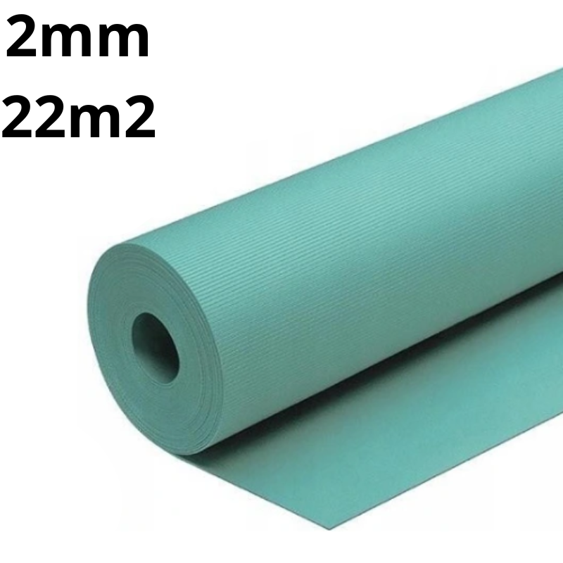 2mm flexible XPS roll underlay covering 22m², lightweight thermal insulation for laminate and wood flooring with easy installation