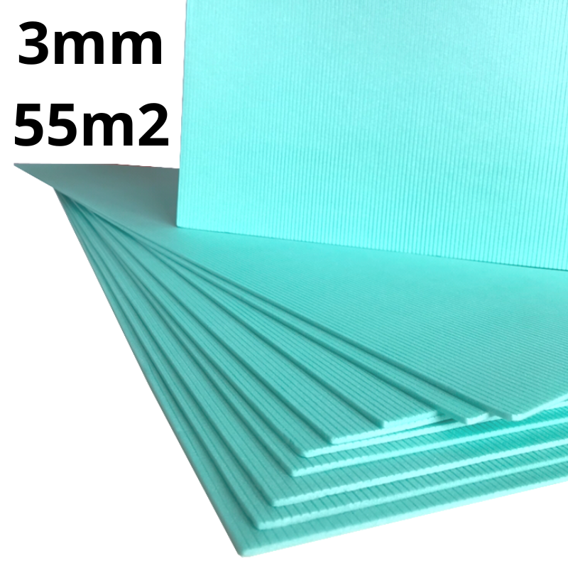 3mm XPS underlay – 10% denser, premium thermal foam for laminate & wood floors (5–55 m²)