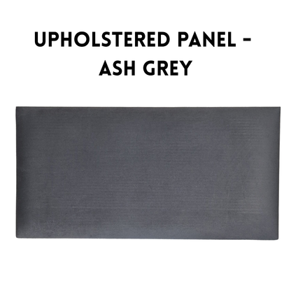 Upholstered Wall Panel - 600x300mm - Ash Grey - Velvet Finish - UV Resistant - 1 Panel