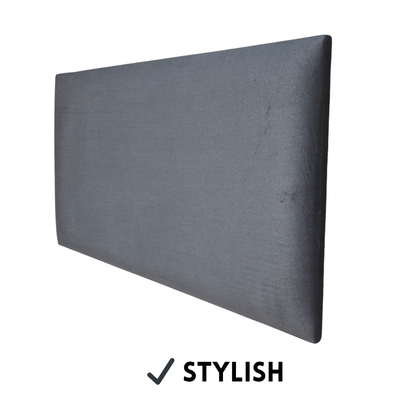 Upholstered Wall Panel - 600x300mm - Ash Grey - Velvet Finish - UV Resistant - 1 Panel