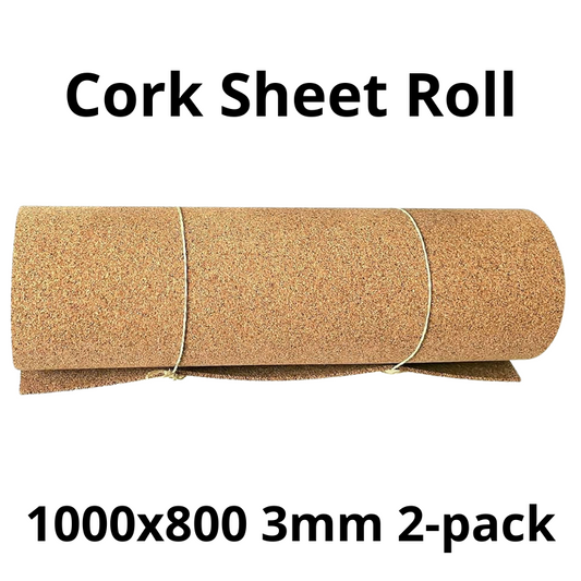 Cork Sheet Roll - 1000x800mm - 3mm - Décor and DIY - Pack of 2