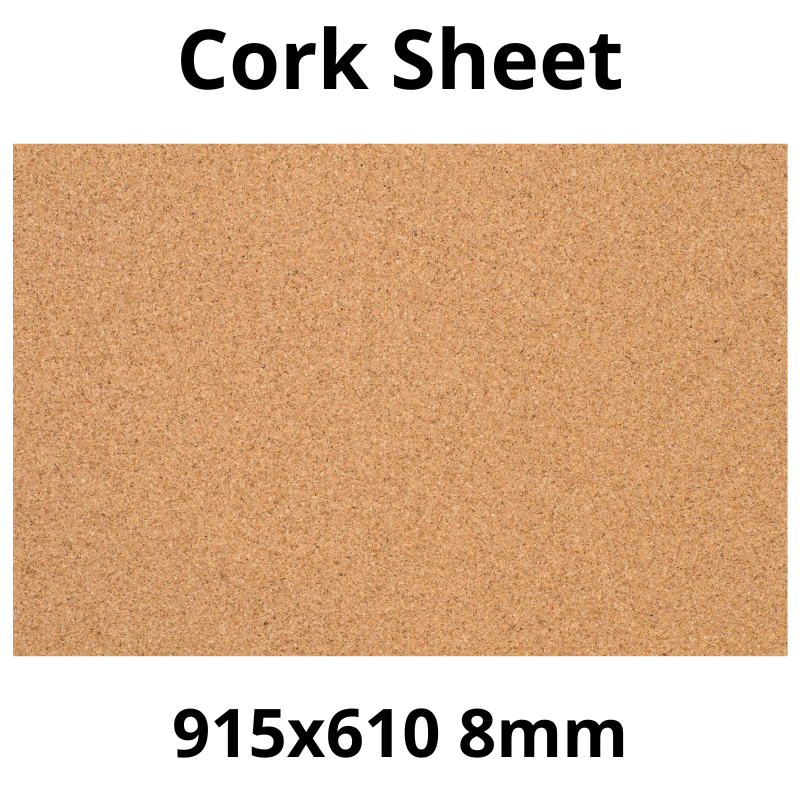 Cork Sheet - 915x610mm - 8mm - Décor and DIY - Pack of 1