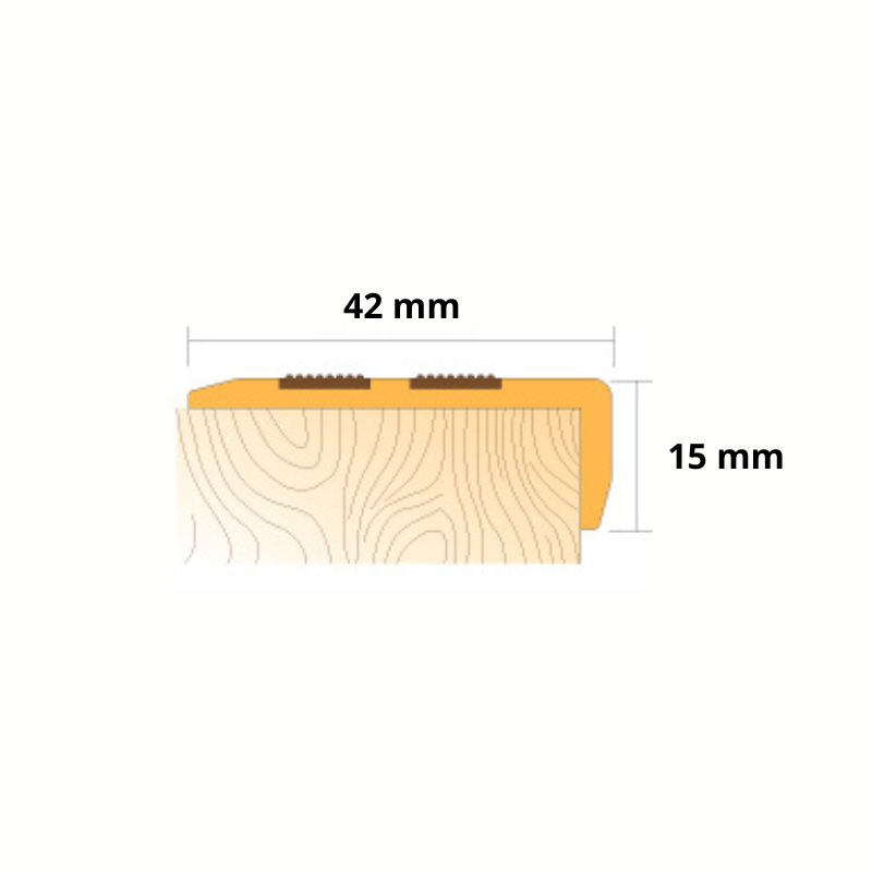 Grey anti-slip self-adhesive angle stair nosing, enhances step visibility and provides secure footing on stairs