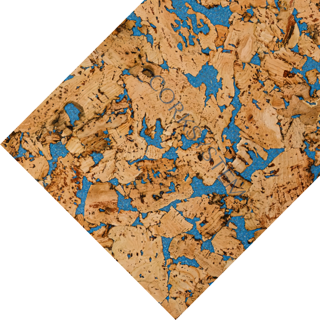 Decorative Cork Wall Tiles - Blue - 1 Pack - 1.98m2 (21.31sqft)