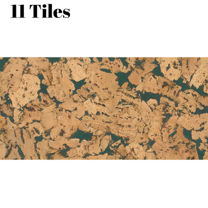 Moss decorative cork wall tiles covering 1.98m², natural acoustic and thermal properties with stylish green textured finish