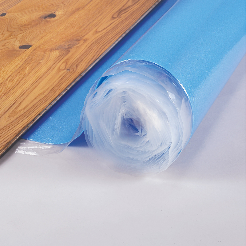 2mm high-density polyethylene foam flexible underlay covering 12.5m², impact sound reduction with resilient cushioning properties
