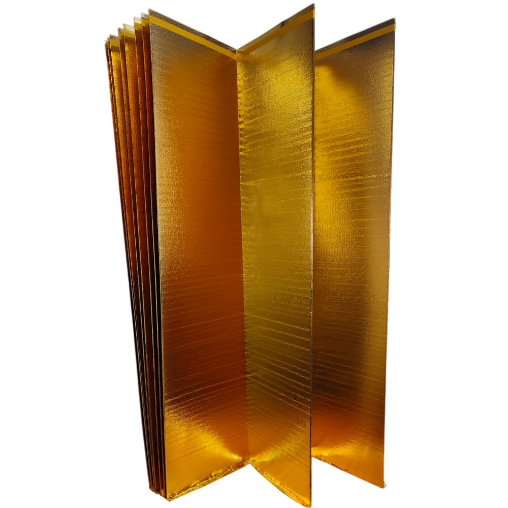 Premium 1.5mm LVT underlay with gold membrane, high-density construction for superior sound reduction and moisture protection