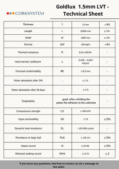 Premium 1.5mm LVT underlay with gold membrane, high-density construction for superior sound reduction and moisture protection