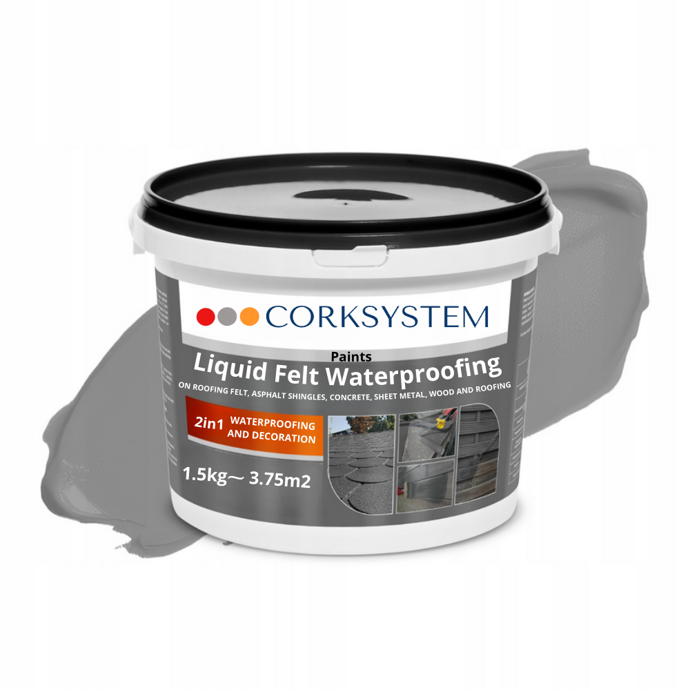 Grey liquid roof membrane 1.5kg, provides durable and waterproof protection, easy to apply for professional-grade roof sealing results