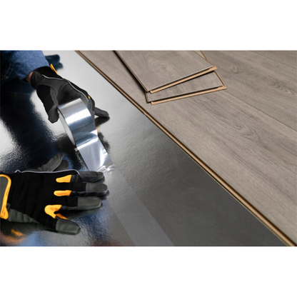 1.8mm minerals and polyurethane underlay with aluminum membrane, covers 10m², premium quality for vinyl, wood and laminate flooring