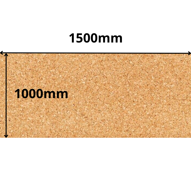 Natural cork sheet roll 1000x1500mm in 10mm thickness, ideal for decor, crafts and DIY projects, single pack.