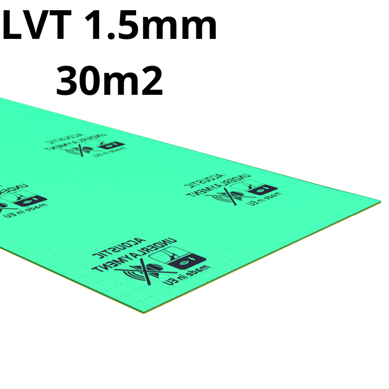 1.5mm professional high-density LVT underlay for vinyl flooring, covers 6-42m², superior sound reduction and subfloor preparation