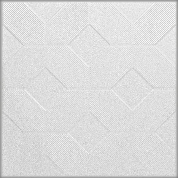 White decorative 3D textured ceiling and wall panels, modern interior design, set of 8 panels, 2 square meters coverage