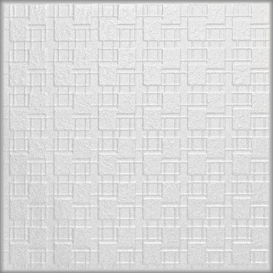 White decorative 3D textured ceiling and wall panels, modern interior design, set of 8 panels, 2 square meters coverage