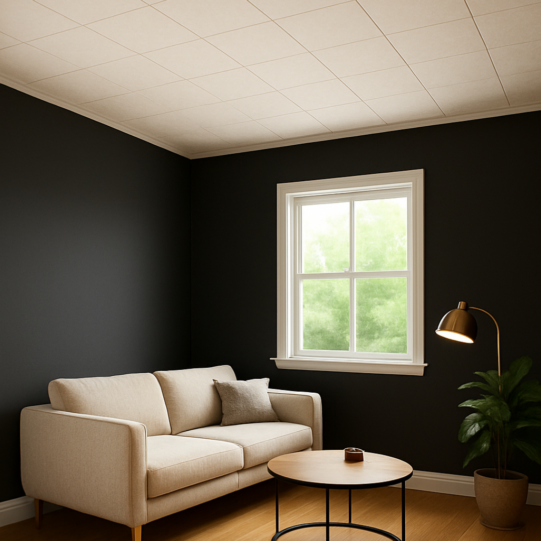 White Blank (Cream): Decorative Ceiling & Wall Panels - 2m2 (21.52 sqft) - 8 Panels