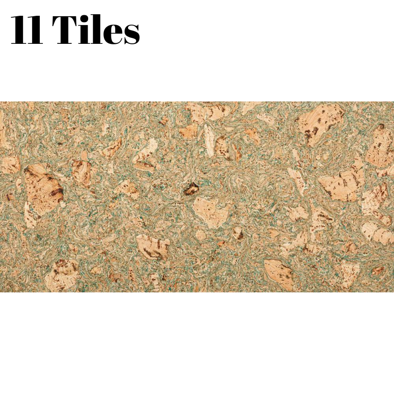 Decorative Cork Wall Tiles - Green - 1 Pack - 1.98m2 (21.31sqft)