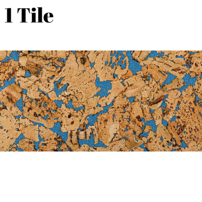 Decorative Cork Wall Tiles - Blue - 1 Tile - 0.18m2 (1.94sqft)
