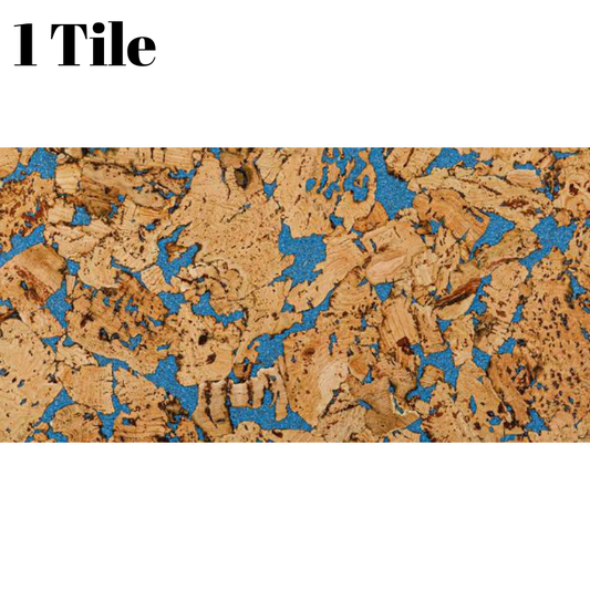 Decorative Cork Wall Tiles - Blue - 1 Tile - 0.18m2 (1.94sqft)