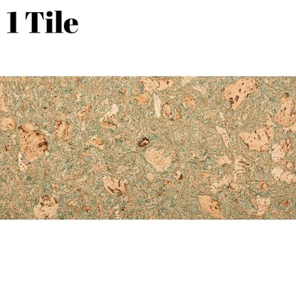 Decorative Cork Wall Tiles - Green - 1 Tile - 0.18m2 (1.94sqft)