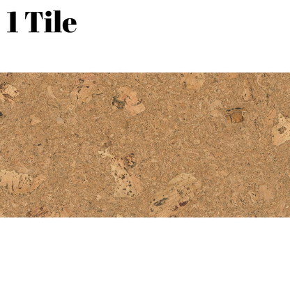 Decorative Cork Wall Tiles - Natural 1 - 1 Tile - 0.18m2 (1.94sqft)