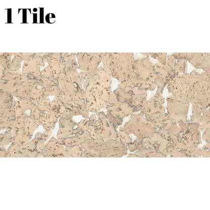 Decorative Cork Wall Tiles - Cream - 1 Tile - 0.18m2 (1.94sqft)