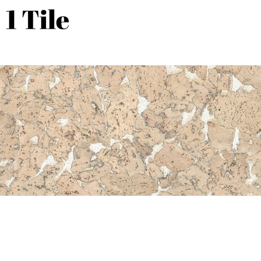 Decorative Cork Wall Tiles - Cream - 1 Tile - 0.18m2 (1.94sqft)