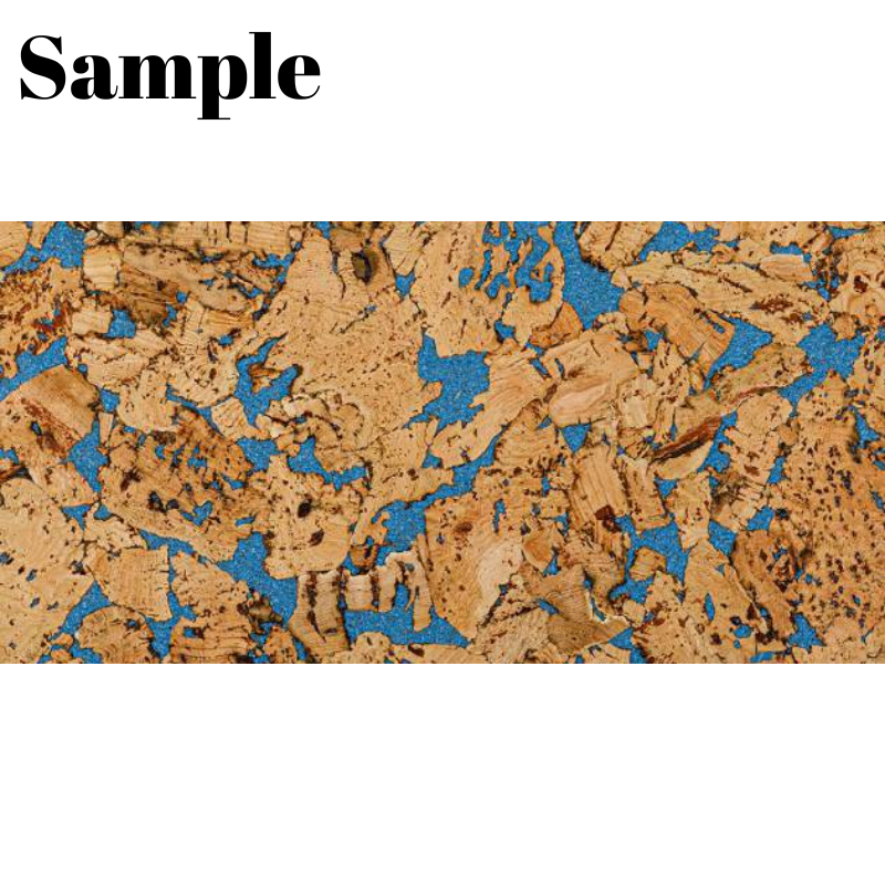 Decorative Cork Wall Tiles - Blue - Sample - 1 Strip