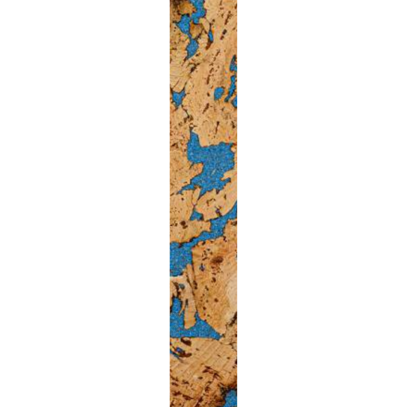 Decorative Cork Wall Tiles - Blue - Sample - 1 Strip