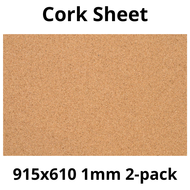 Cork Sheet - 915x610mm - 1mm - Décor and DIY - Pack of 2
