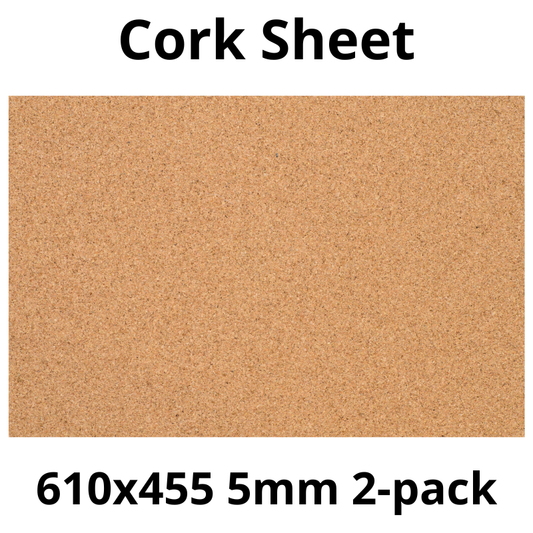 Cork Sheet - 610x455mm - 5mm - Décor and DIY - Pack of 2