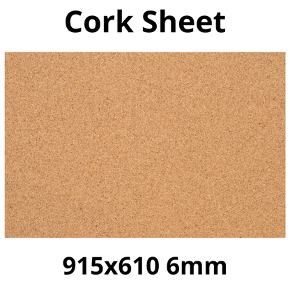 Cork Sheet - 915x610mm - 6mm - Décor and DIY - Pack of 1