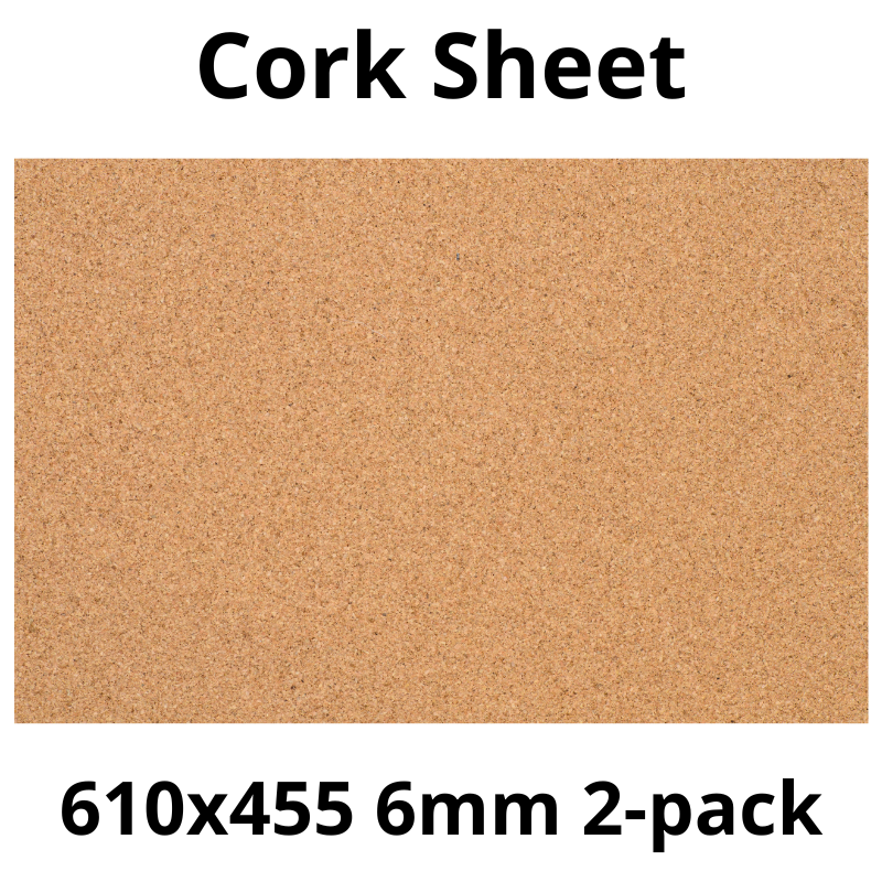 Cork Sheet - 610x455mm - 6mm - Décor and DIY - Pack of 2