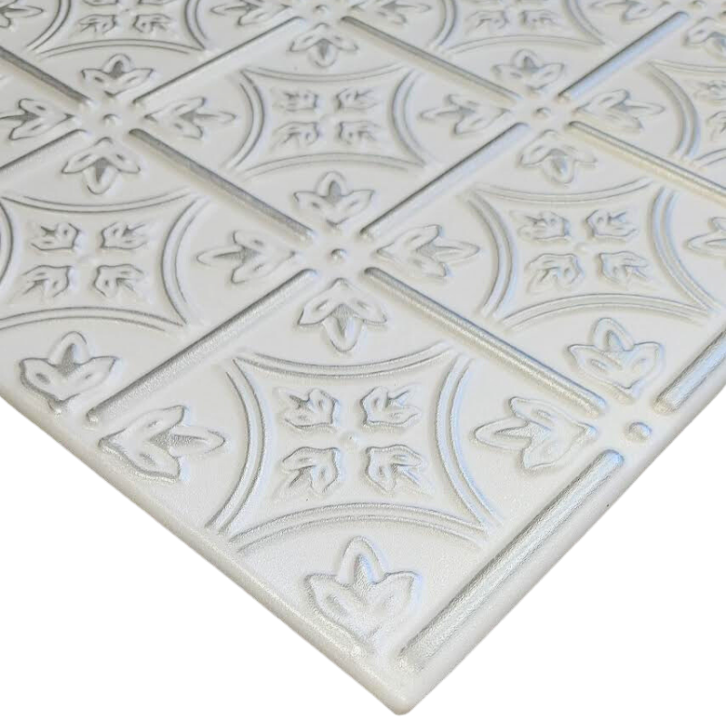 White 13 (Silver): Decorative Ceiling & Wall Panels - 2m2 (21.52 sqft) - 8 Panels