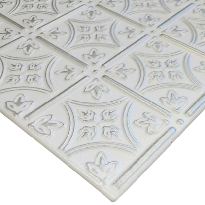 White 13 (Silver): Decorative Ceiling & Wall Panels - 2m2 (21.52 sqft) - 8 Panels