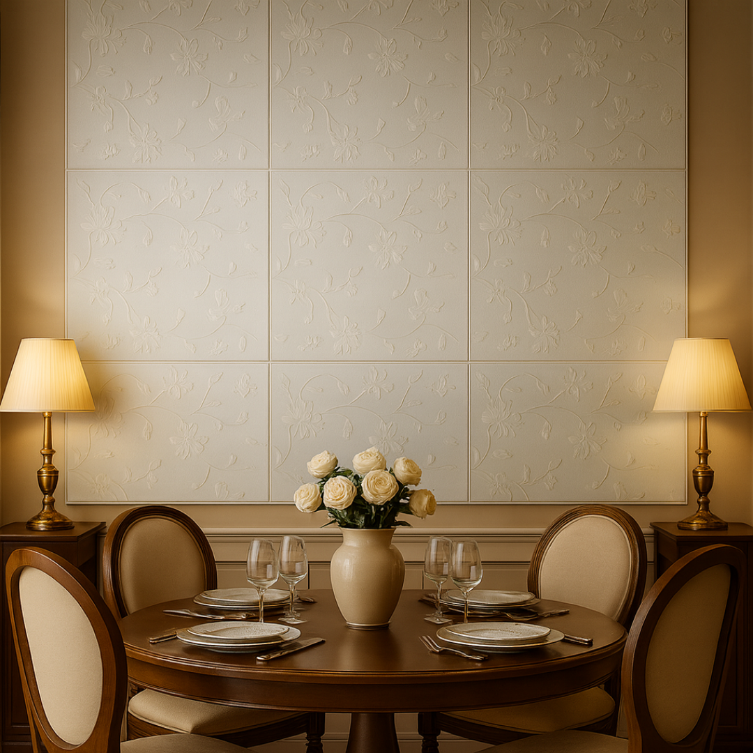 White 2: Decorative Ceiling & Wall Panels - 2m2 (21.52 sqft) - 8 Panels