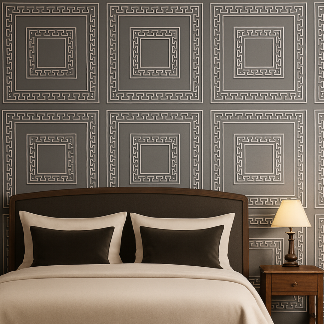 White 5 (Black&Sivler): Decorative Ceiling & Wall Panels - 2m2 (21.52 sqft) - 8 Panels
