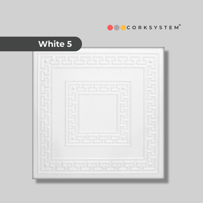 White 5: Decorative Ceiling & Wall Panels - 2m2 (21.52 sqft) - 8 Panels