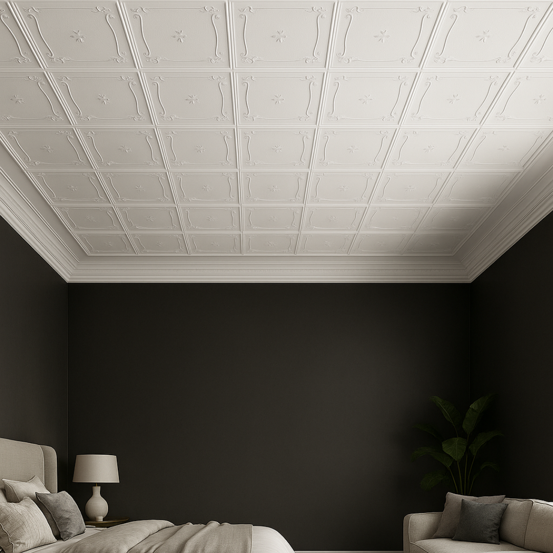 White 7: Decorative Ceiling & Wall Panels - 2m2 (21.52 sqft) - 8 Panels