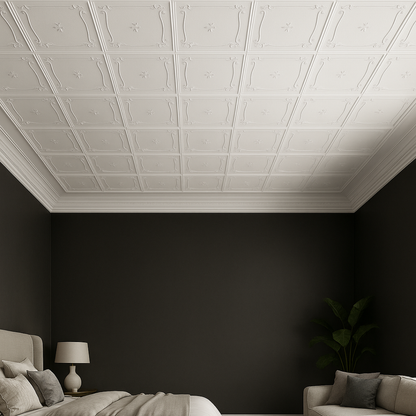 White 7: Decorative Ceiling & Wall Panels - 2m2 (21.52 sqft) - 8 Panels